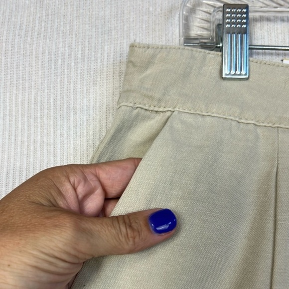 NWT Joie Linen Cotton Blend Pleated High Waist Shorts Size M Beige Pockets Y2K - Picture 9 of 16